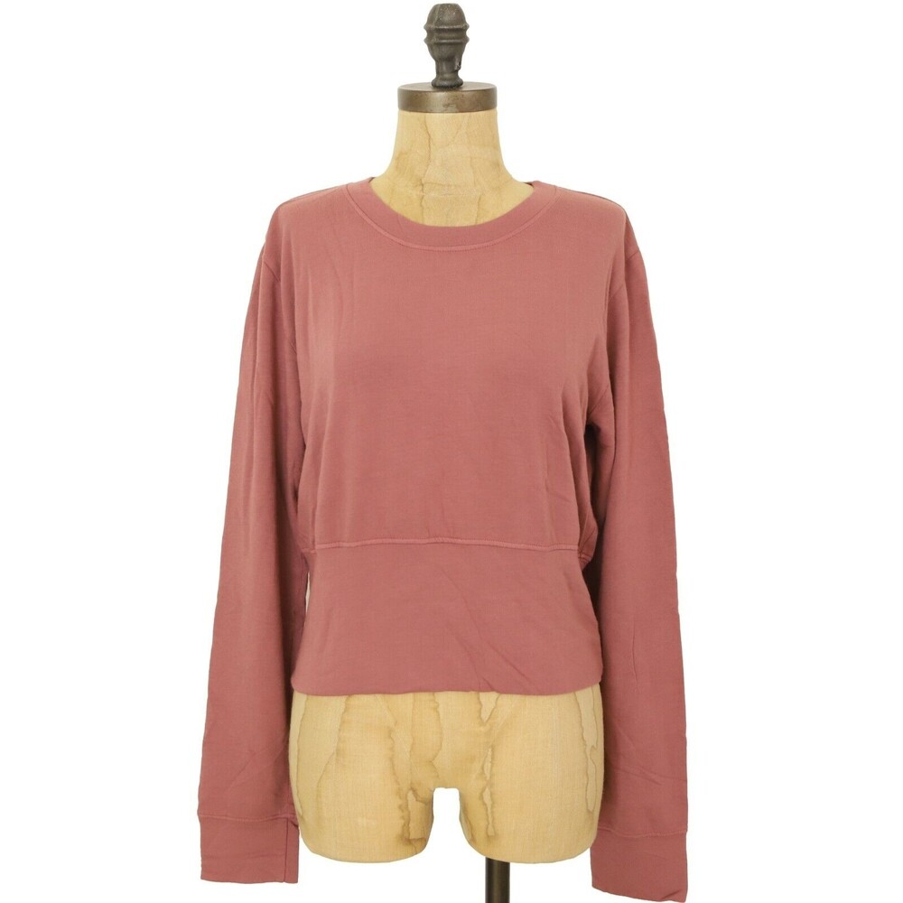 Truly Madly Deeply Crewneck Pullover Knit Top S Long Sleeve Lt Mulberry EUC B6